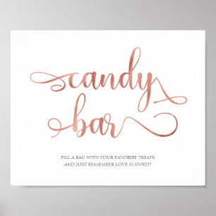 Candy Pub ro guld elegant bröllop Poster