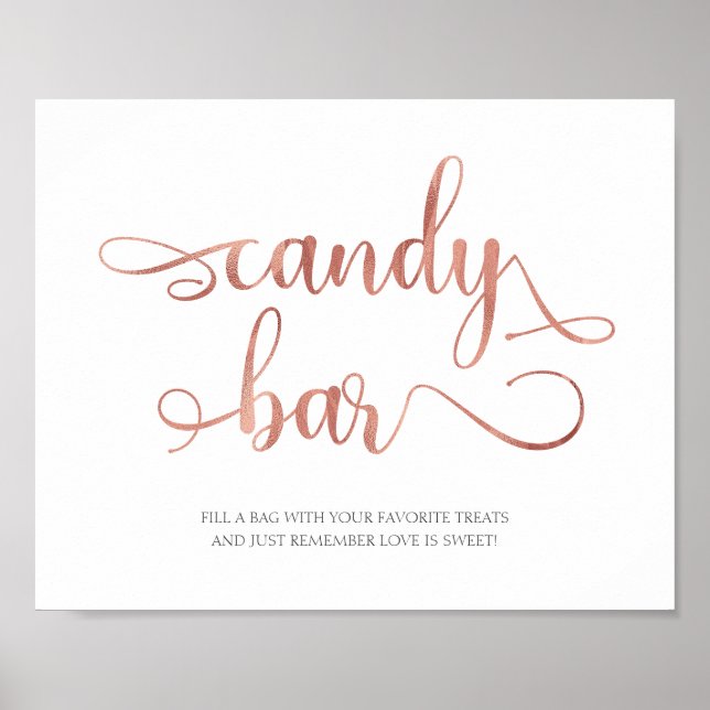 Candy Pub ro guld elegant bröllop Poster (Framsidan)