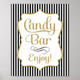 Candy Pub Sign Black Guld Buffet Poster