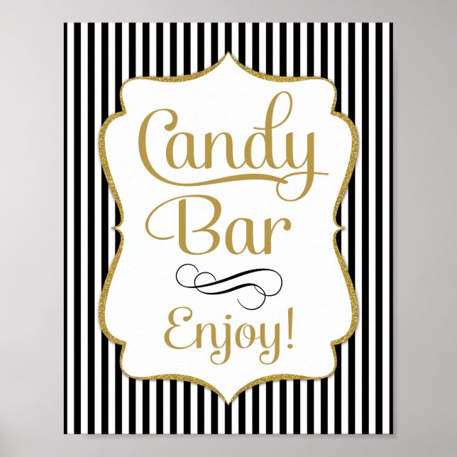 Candy Pub Sign Black Guld Buffet Poster (Framsidan)