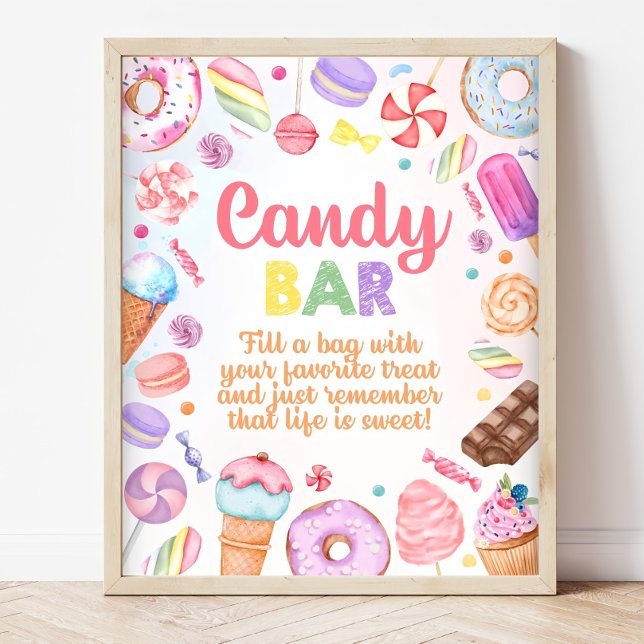 Candy Pub Sign Candy Land Birthday, Rosa Sweet Can Poster (Skapare uppladdad)