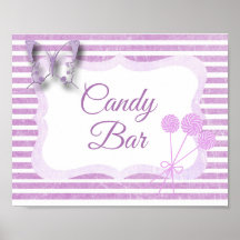 Candy Pub Sign Lila Butterfly Poster