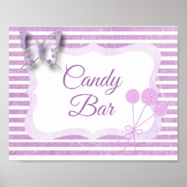 Candy Pub Sign Lila Butterfly Poster