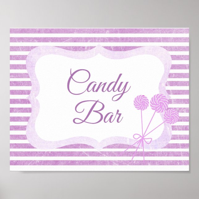 Candy Pub Sign Lila Lollipops Poster (Framsidan)