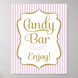 Candy Pub Sign Rosa Guld Buffet Poster