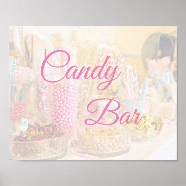 Candy Pub Sign Rosa Poster (Framsidan)