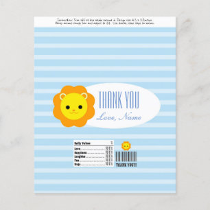 Candy Pub Wrapper Favor - blått lejont