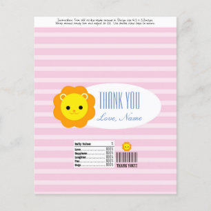 Candy Pub Wrapper Favor - rosa lejon Flygblad