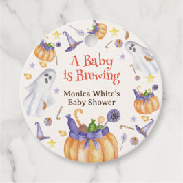 Candy Pumpkin Spöken Halloween Baby Brewing Shower Gåvor Etiketter