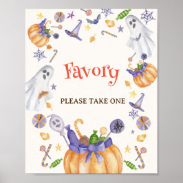 Candy Pumpkin Spöken Halloween Baby-favoritskylt Poster
