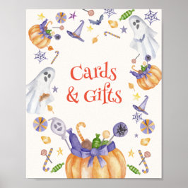 Candy Pumpkin Spöken Halloween-kort och presentkor Poster