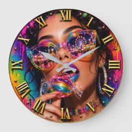 Candy Queen Fashion Pop Art Neon Candy Stor Klocka