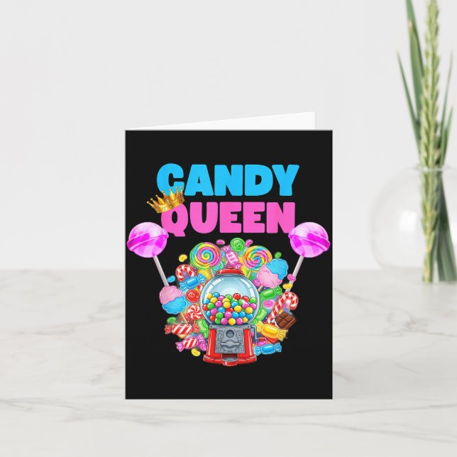 Candy Queen Shirt Funny Lollip Candy Lover Humor  Kort (Framsida)