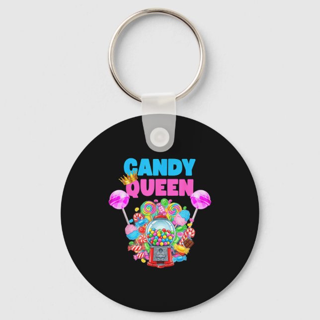 Candy Queen Shirt Funny Lollip Candy Lover Humor  Nyckelring (Framsida)