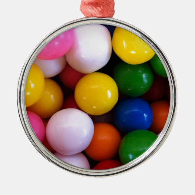 Candy rainbow gum bollar julgransprydnad metall (Framsidan)