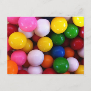 Candy rainbow gum bollar vykort