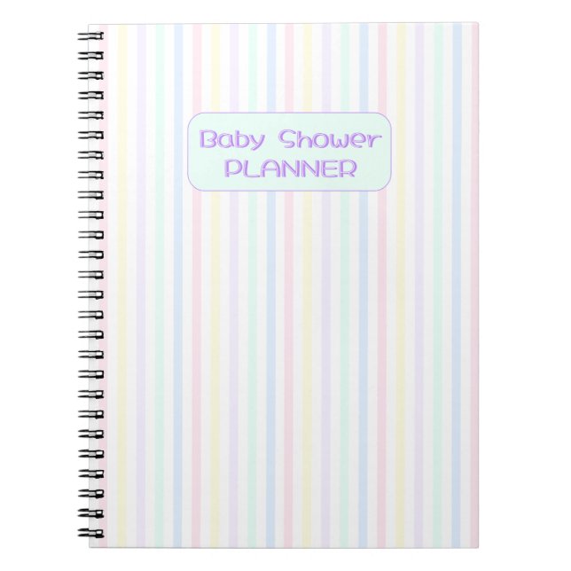Candy Rand Baby Shower Planner Spiral Anteckningsbok (Framsidan)