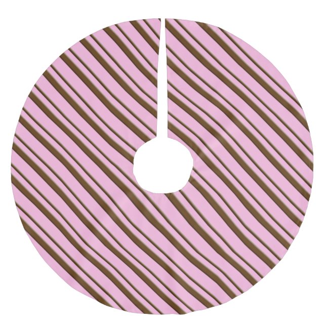 Candy rand - choklad på rosa julgransmatta borstad polyester (Framsidan)