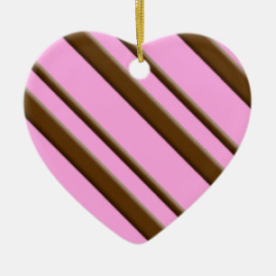 Candy rand - choklad på rosa julgransprydnad keramik