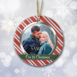 Candy Rand First jul Photo Template Julgransprydnad Keramik