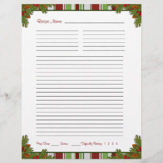 Candy Rand julrececipe Binder Inserts