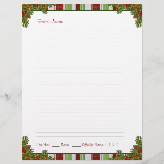 Candy Rand julrececipe Binder Inserts (Framsida)