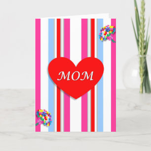 Candy Rand Red Heart Mors dag Kort