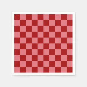 Candy Red and Candy Rosa Checkerboard Pappersservett