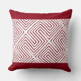 Candy Red and White African Lera Trasa mönster Kudde