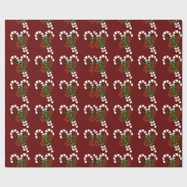 Candy Red Candy cane Wrapping Papper Presentpapper (Seam)