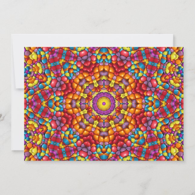Candy Red Gult Orange Vintage Kaleidoscope Inbjudningar (Framsida)