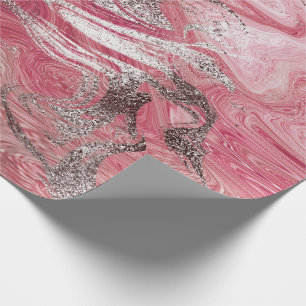 Candy Ro Silver Brush Molten Marble Shiny Glam Presentpapper