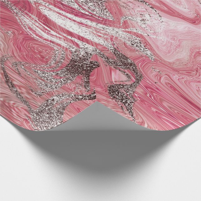 Candy Ro Silver Brush Molten Marble Shiny Glam Presentpapper (Hörn)
