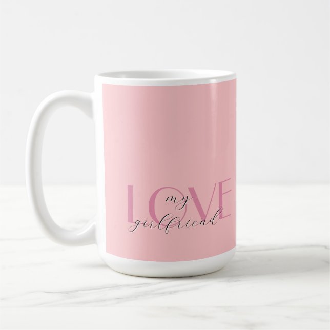 Candy Rosa Elegant KÄRLEK Pastel Ro Valentine Kaffemugg (Vänster)