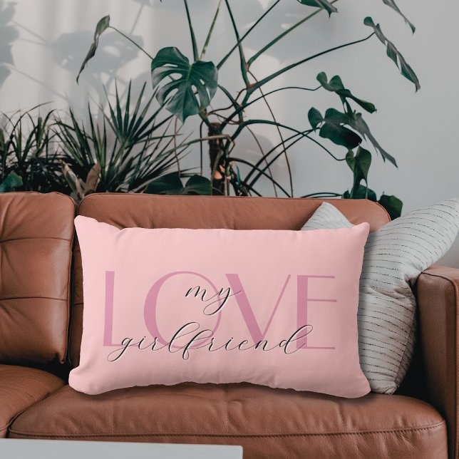 Candy Rosa Elegant KÄRLEK Pastel Ro Valentine Lumbarkudde (Skapare uppladdad)