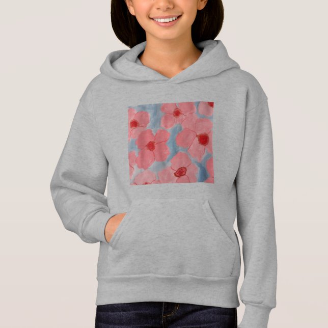 Candy Rosa Flowers Hoodie T Shirt (Framsida)