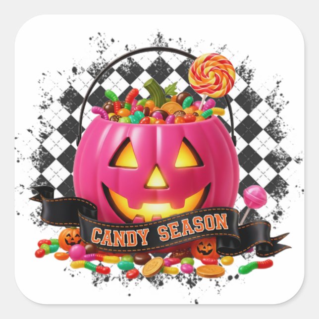 Candy Season Fyrkantigt Klistermärke (Framsida)