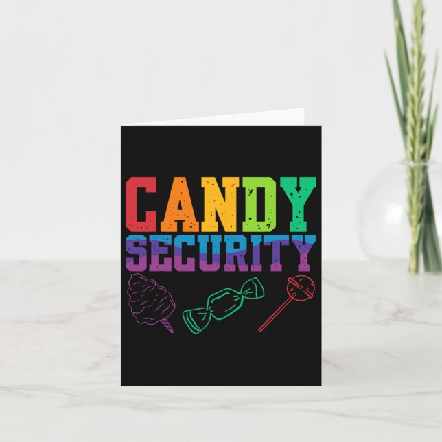 Candy Security Candyland Halloween Costume Kids Te Kort (Framsida)