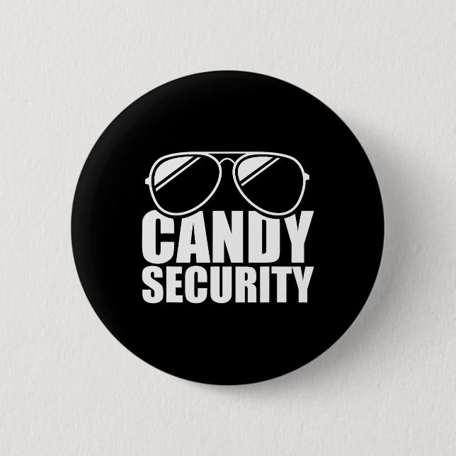 Candy Security Funny Easy Halloween Costume Vuxen Knapp (Framsida)