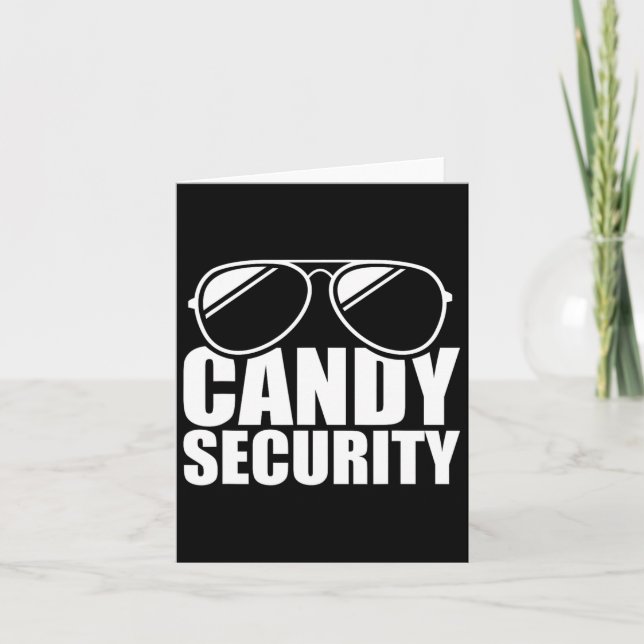 Candy Security Funny Easy Halloween Costume Vuxen Kort (Framsida)