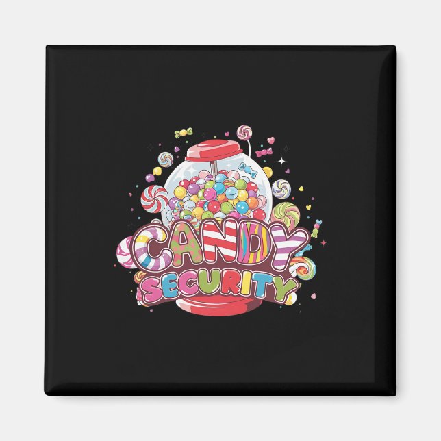Candy Security Funny Halloween Costume Boys Girls Magnet (Framsidan)