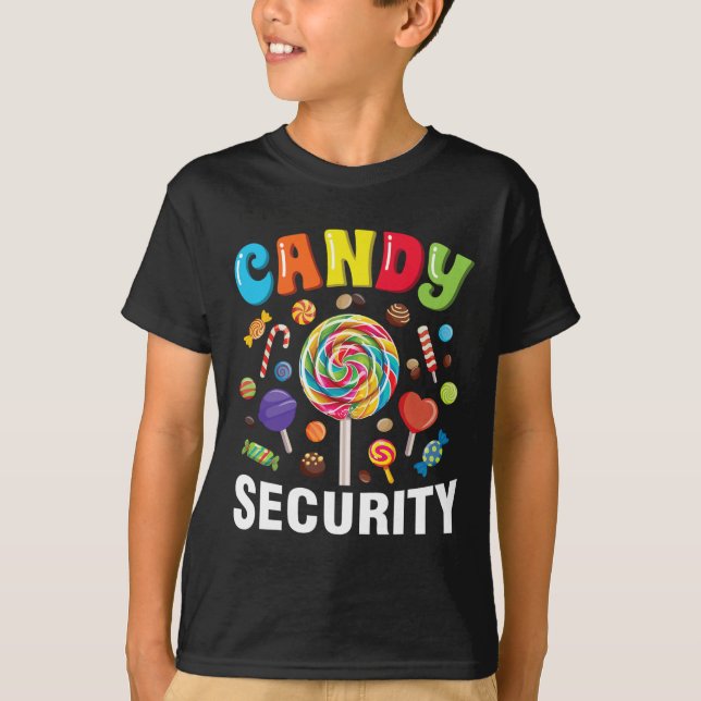 Candy Security Funny Halloween Costume T Shirt (Framsida)
