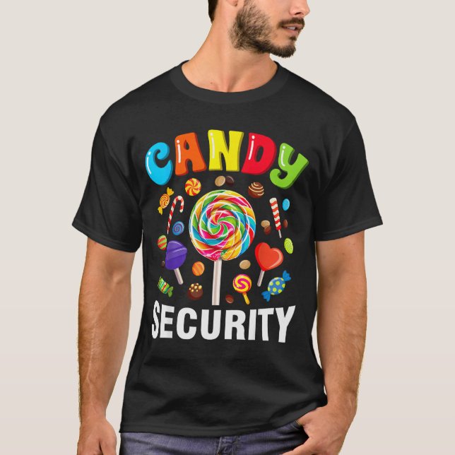 Candy Security Funny Halloween Costume  T Shirt (Framsida)