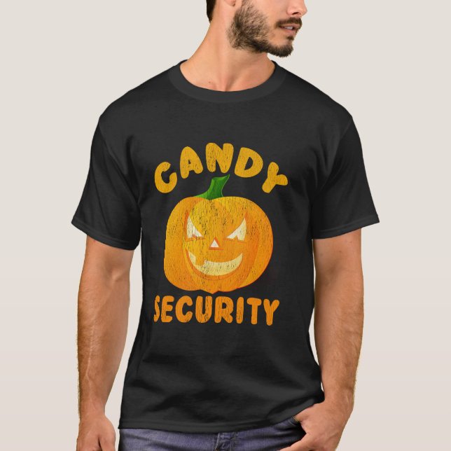 Candy Security Halloween Funny T Shirt (Framsida)