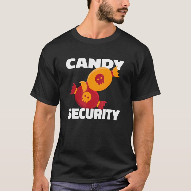 Candy Security Halloween Spooky Candy T Shirt (Framsida)