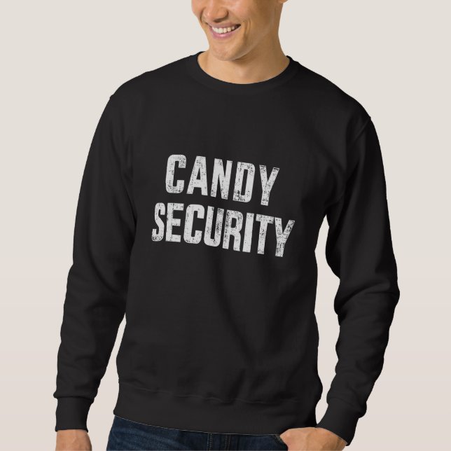 candy security lazy halloween costume lång ärmad tröja (Framsida)