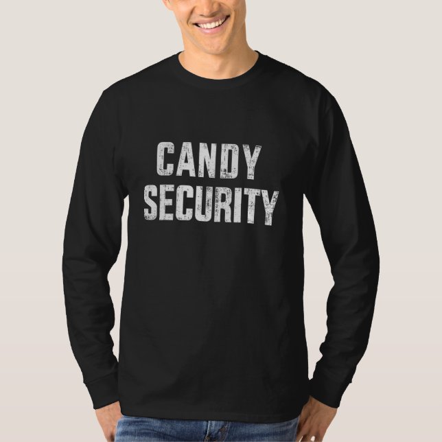 candy security lazy halloween costume t shirt (Framsida)