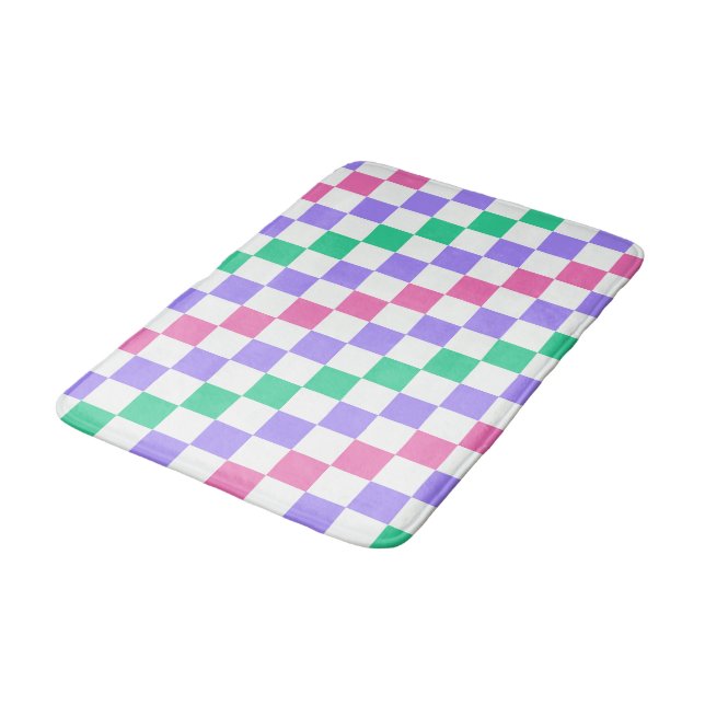 Candy shop diagonal checkerboard pattern badrumsmatta (Vinklad)