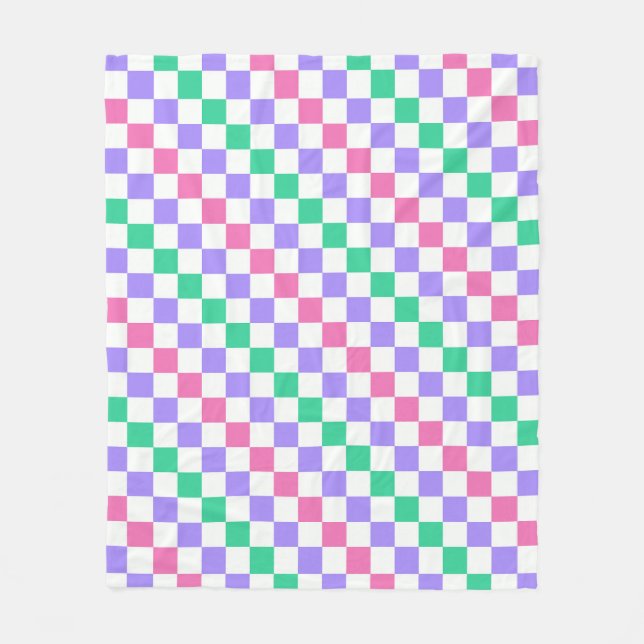 Candy shop diagonal checkerboard pattern fleecefilt (Framsidan)