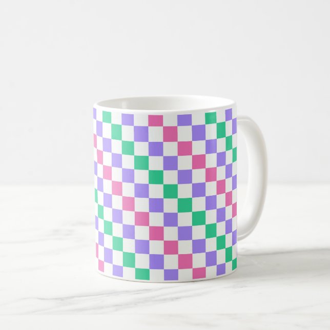 Candy shop diagonal checkerboard pattern kaffemugg (Framsida höger)